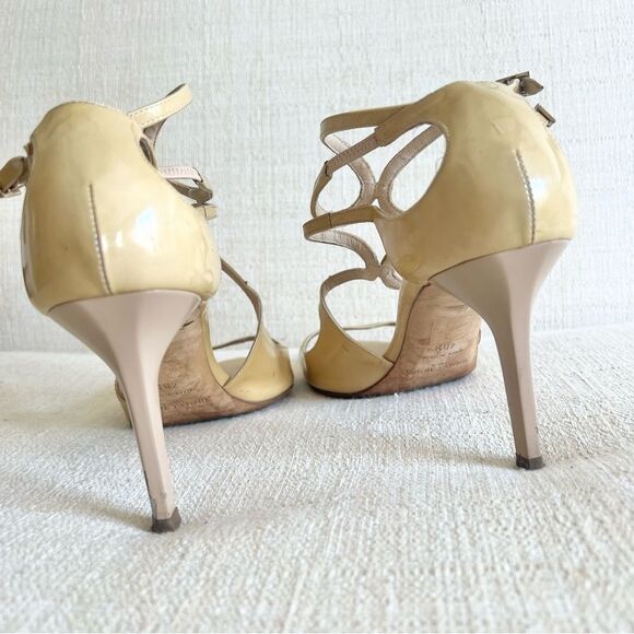Jimmy Choo Nude Stiletto Patent Leather Sandal in Worn Condition Size EU 40.5 - Picture 12 of 16